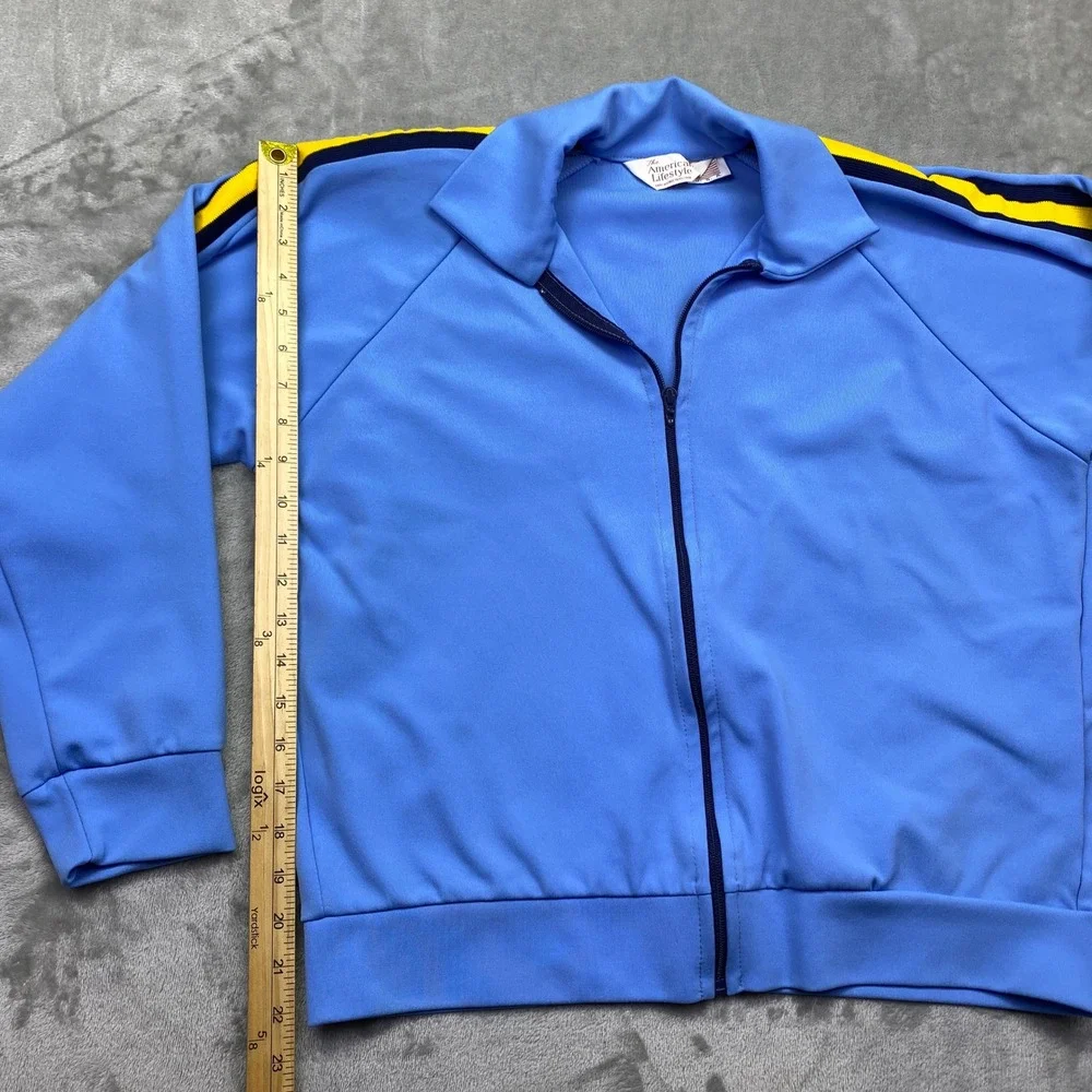 VTG The American Lifestyle Blue Track Jacket Athletic Retro Sportswear L‎ USA